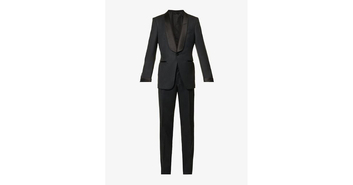 Tom Ford Single-breasted Straight-leg Wool Tuxedo in Black for Men | Lyst