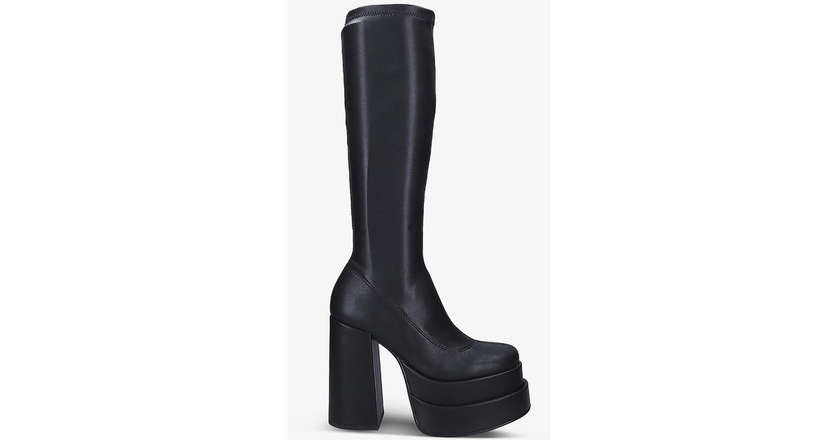 Steve Madden Cypress Knee-high Faux Leather Boots in Black (Blue ...