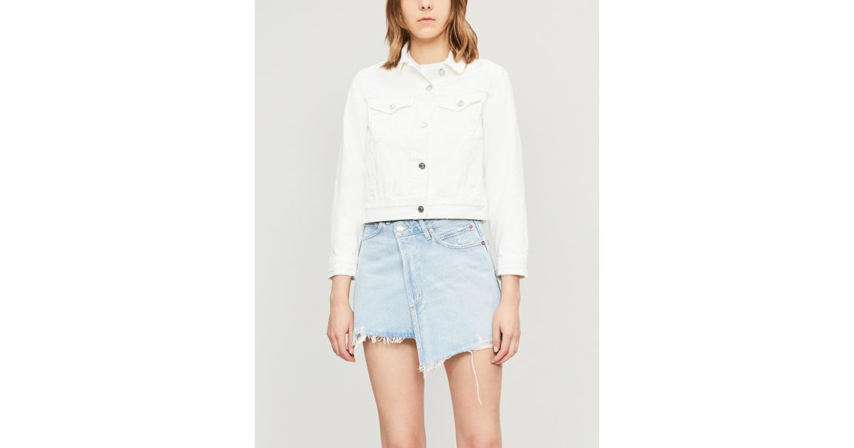 criss cross denim skirt