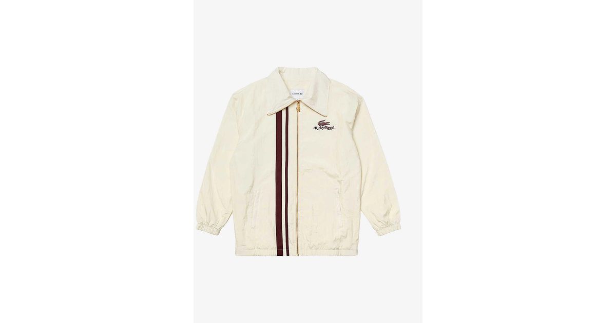 Pointer shabby Banquet Lacoste X Ricky Regal Striped-trim Woven Coach Jacket in Natural for Men |  Lyst