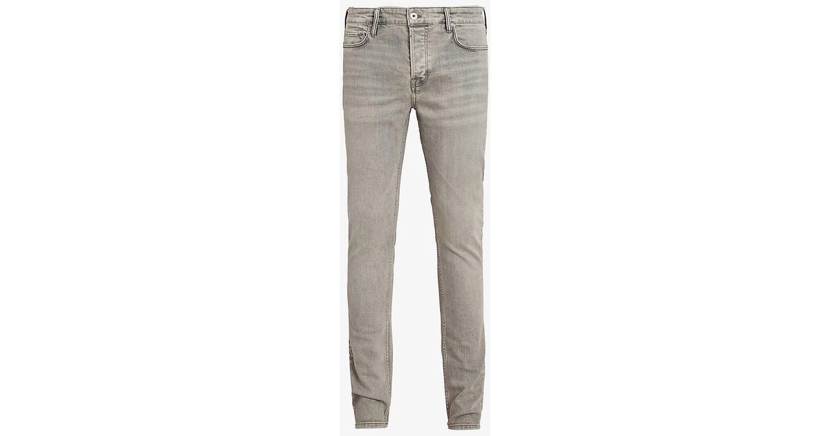 all saints cigarette jeans grey AllSaints Cigarette Skinny-fit Stretch-denim Jeans in Grey for Men