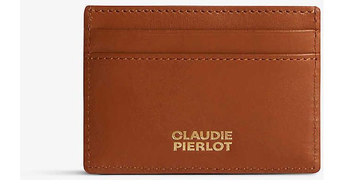 Claudie Pierlot Panelled Logo-print Leather And Canvas Cardholder in ...