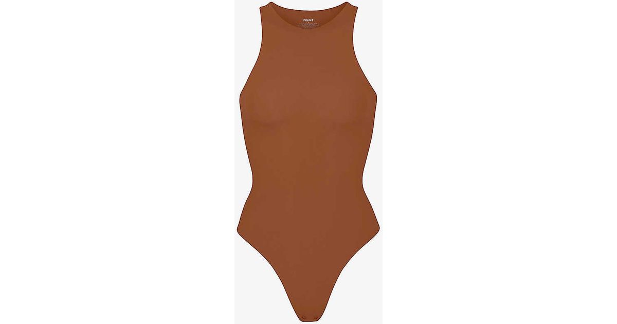 Skims Fits Everybody High-neck Stretch-woven Body Xxx in Brown