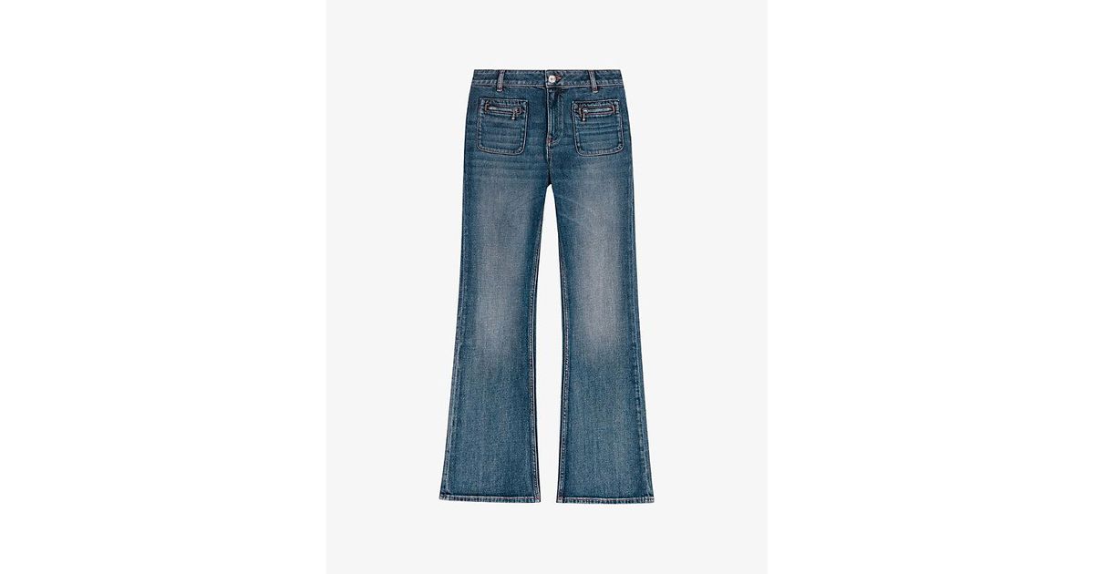 Jean Maje Paco Boot-cut Taille 36 - Bleu Délavé - Occasion En Très Bon état - Tour De Taille 34cm