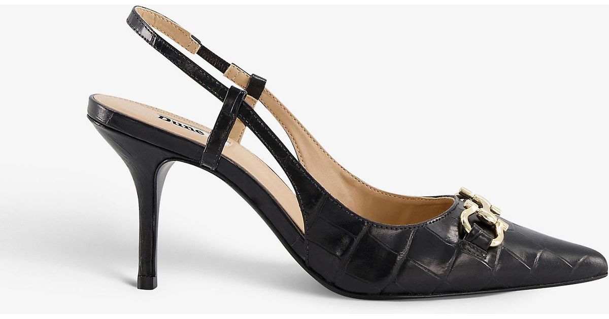 dune croft leather slingback courts