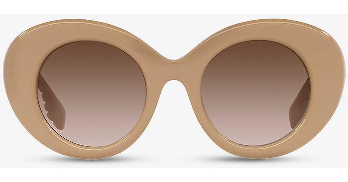 Burberry Be4370u Margot Roundframe Acetate Sunglasses in Brown Lyst