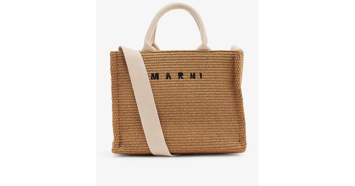 Marni East West Small Straw Tote Bag in Natural Lyst