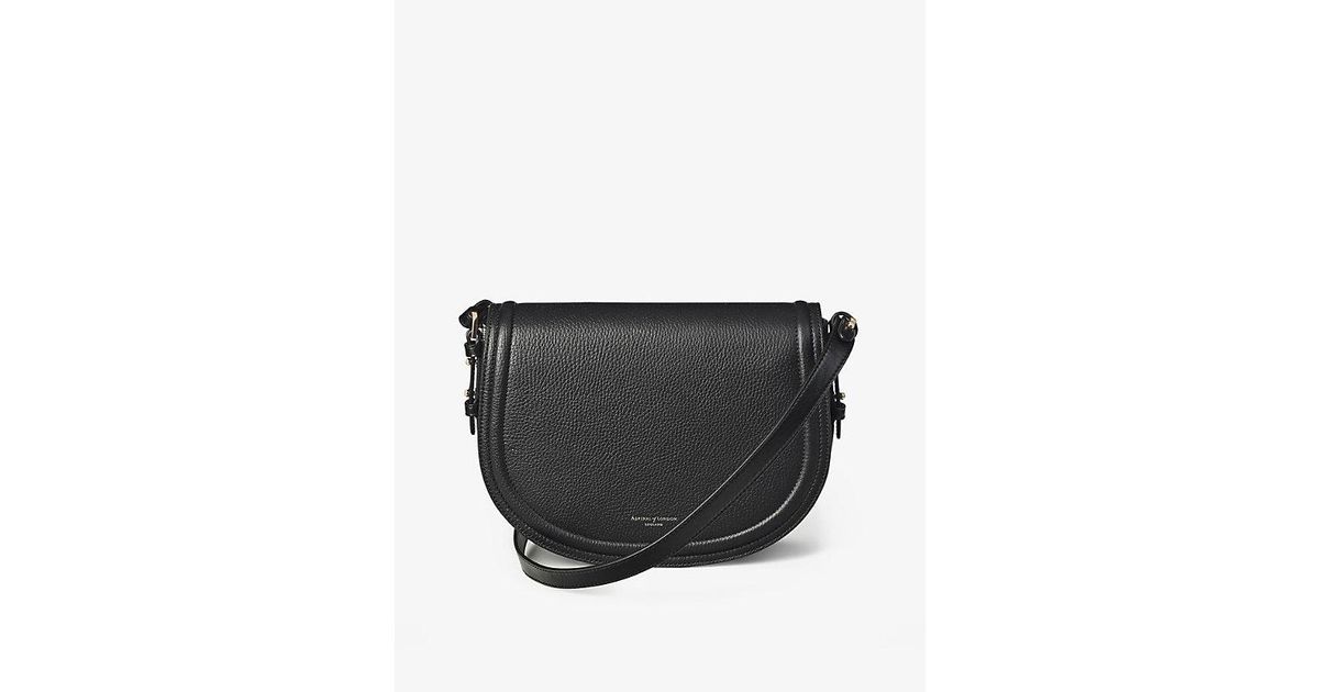 Aspinal of London Stella Leather Satchel Bag in Black | Lyst
