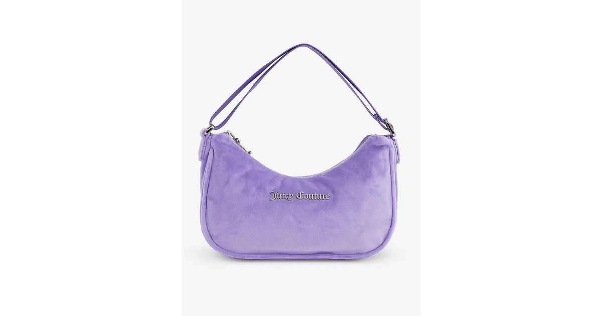Juicy Couture Logoplaque Velour Shoulder Bag in Purple Lyst