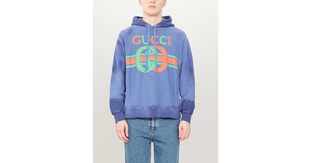 Gucci Tie-dye Logo-print Cotton-jersey 