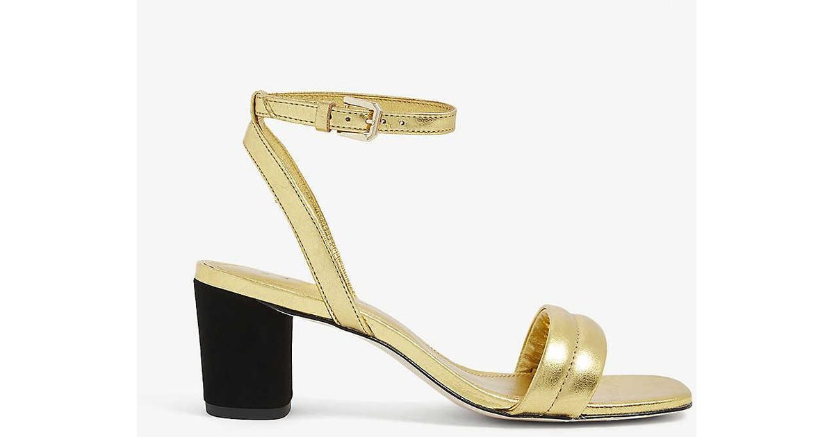 Aldo Aboing Ankle Strap Sling Flat Sandals - Gold in Metallic | Lyst