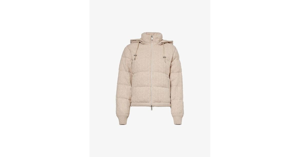 Polo Ralph Lauren Cable-knit Quilted Padded Wool And