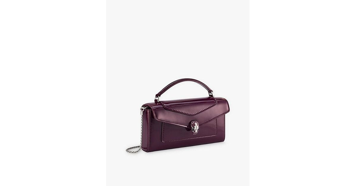 BVLGARI Serpenti Forever Snakehead Embellished Leather Phone Case in Purple Lyst