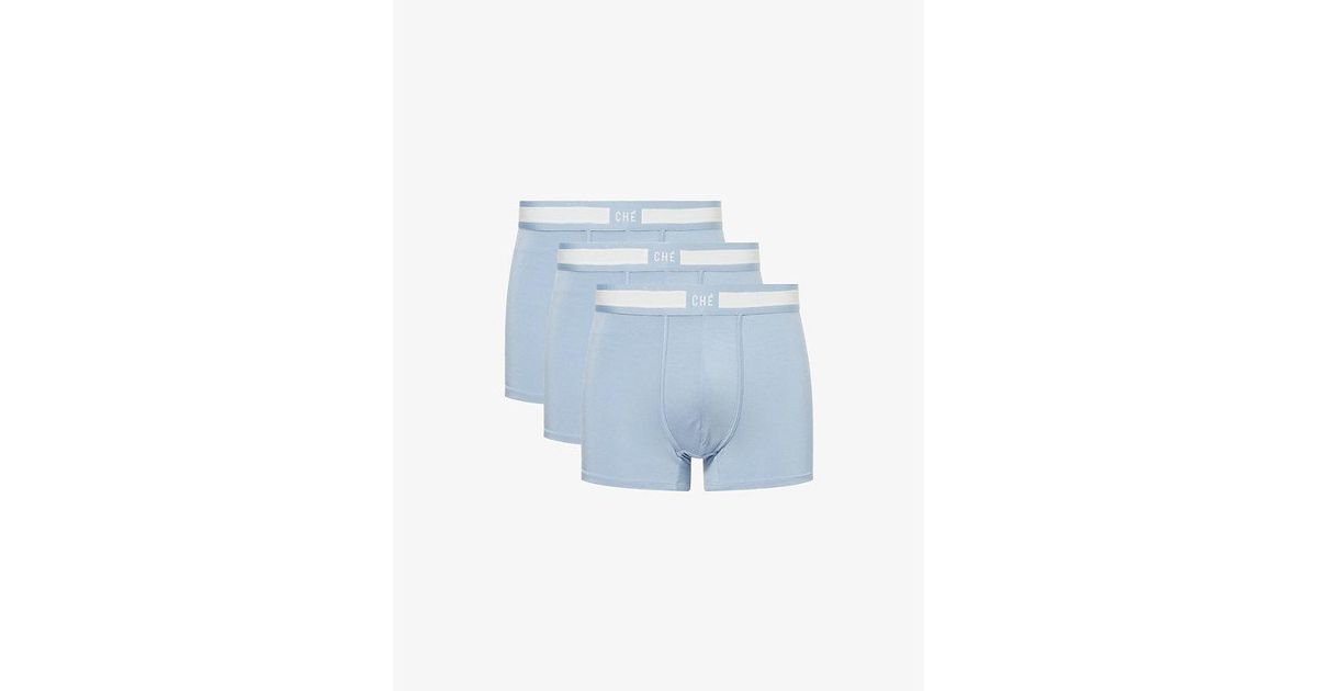 Men Che CHE Signature Pack Of Three Stretch-Woven Trunks in Blue for Men | Lyst