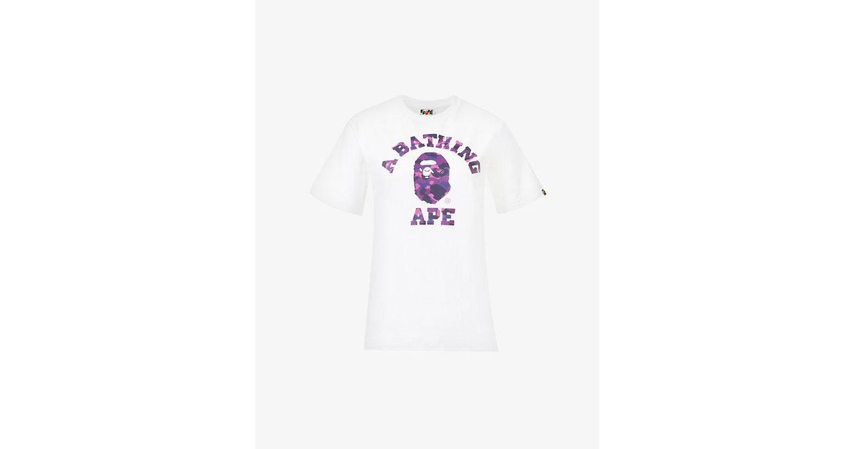 A Bathing Ape Camo College Graphic-print Cotton-jersey T-shirt in