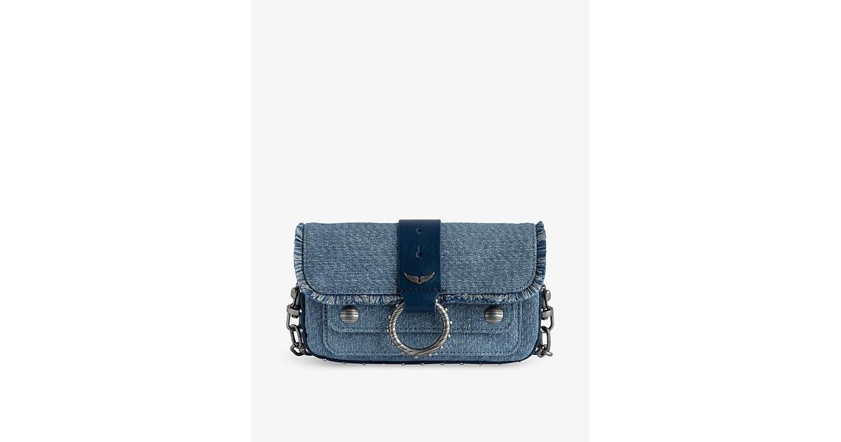 Zadig & Voltaire X Kate Moss Studded Denim Crossbody Bag in Blue Lyst