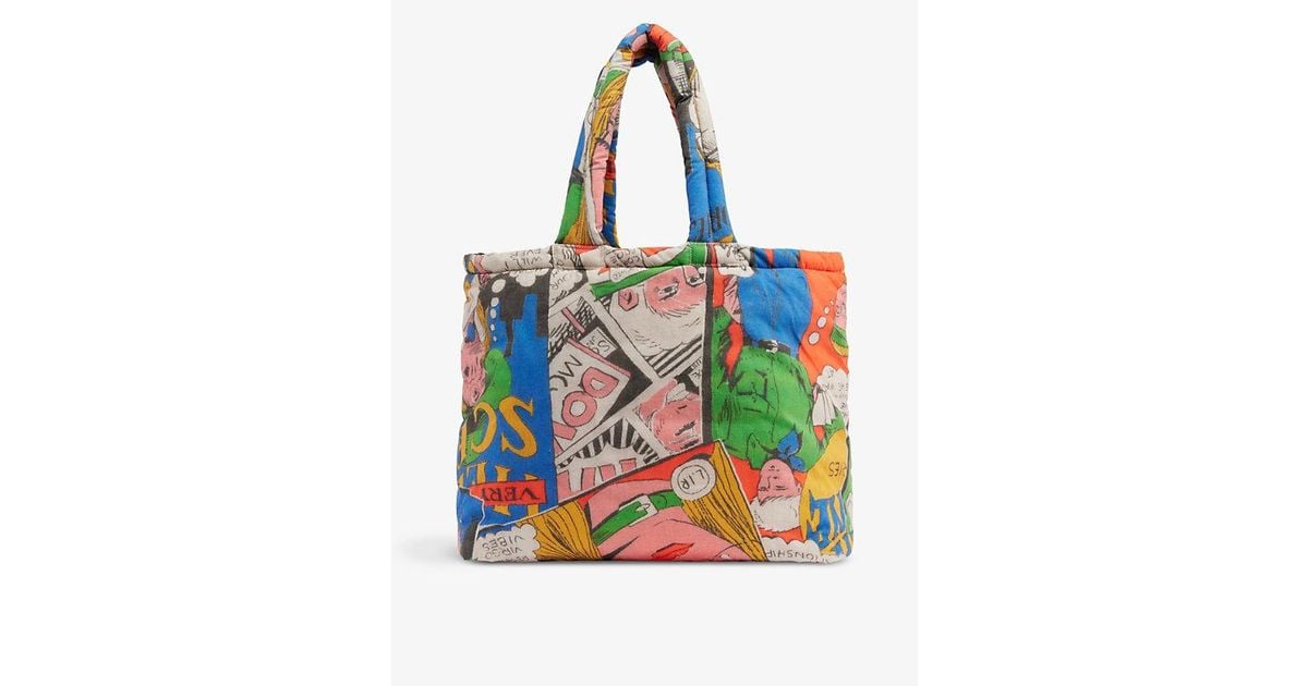 ERL Comic Medium Cotton Tote Bag in Blue for Men | Lyst
