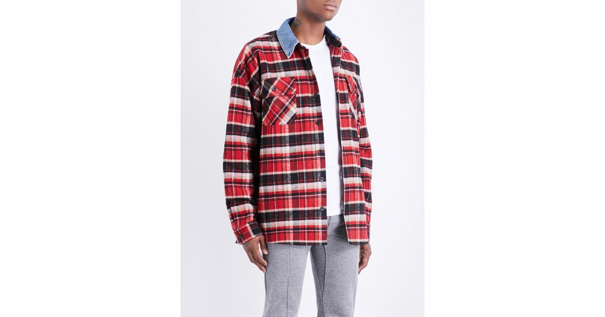 Fear Of God Fifth Collection Oversized Denim Shirt in Red for Men
