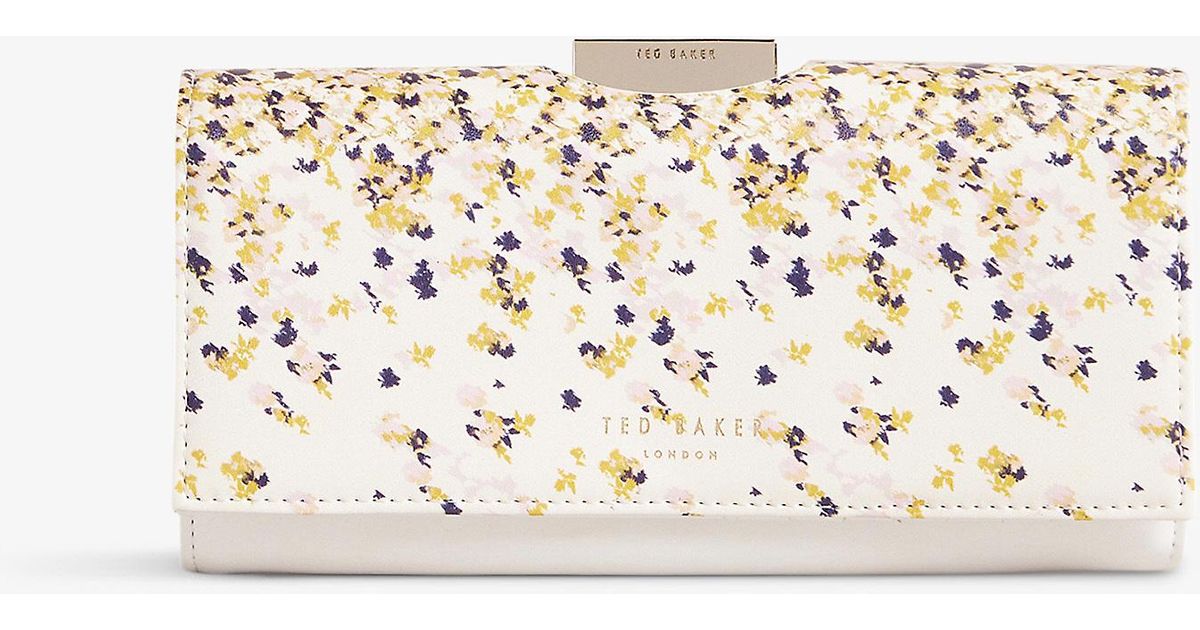 Ted Baker Rezza Large Floralprint Leather Purse in Natural Lyst