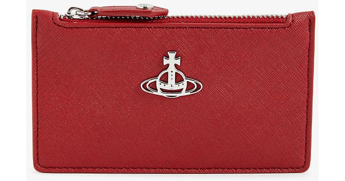 Vivienne Westwood Orbemblem Slim Leather Card Holder in Red Lyst UK
