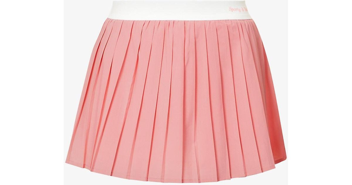 Sporty & Rich Synthetic Pleated Slimfit Stretchwoven Mini Skirt in