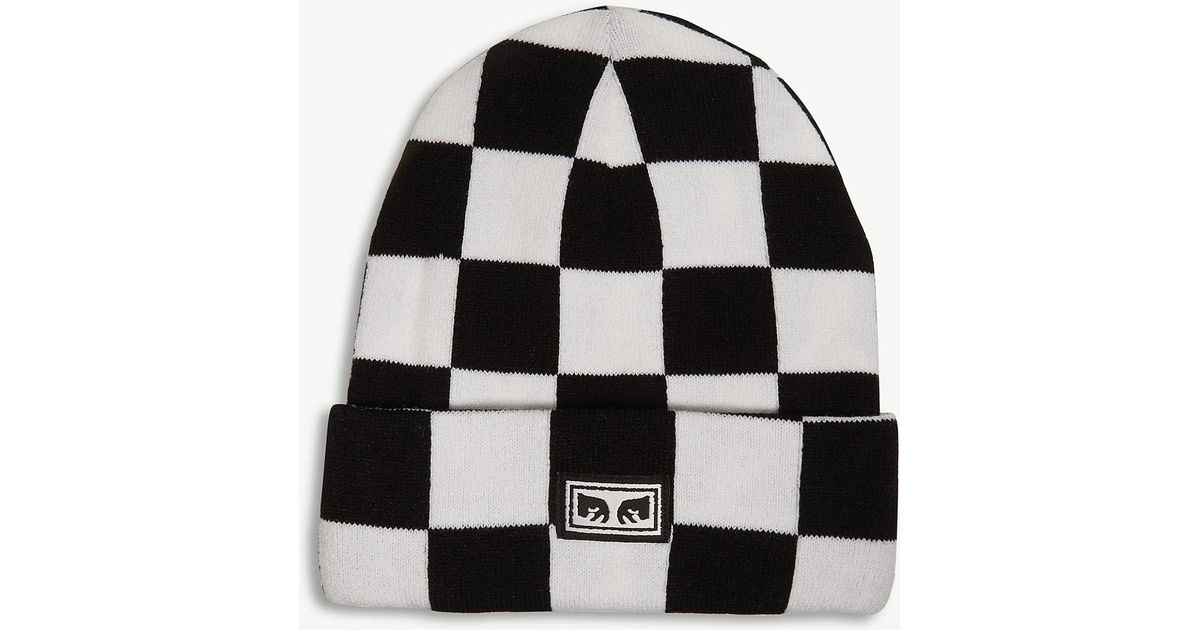 obey checkered beanie
