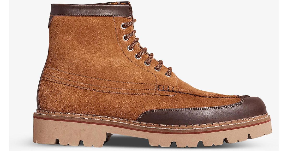 Ted Baker Jarrno Moccasinstyle Suede Boots in Tan (Brown) for Men Lyst
