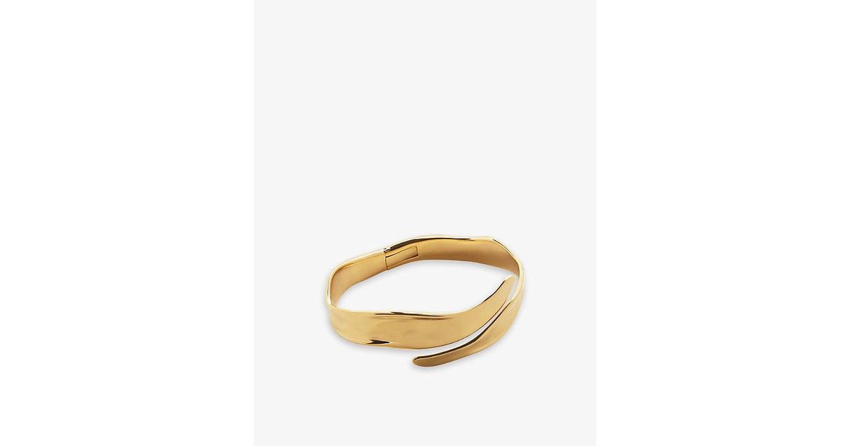 Monica Vinader Wave Wrap 18Ct-Plated Vermeil Sterling- Cuff in