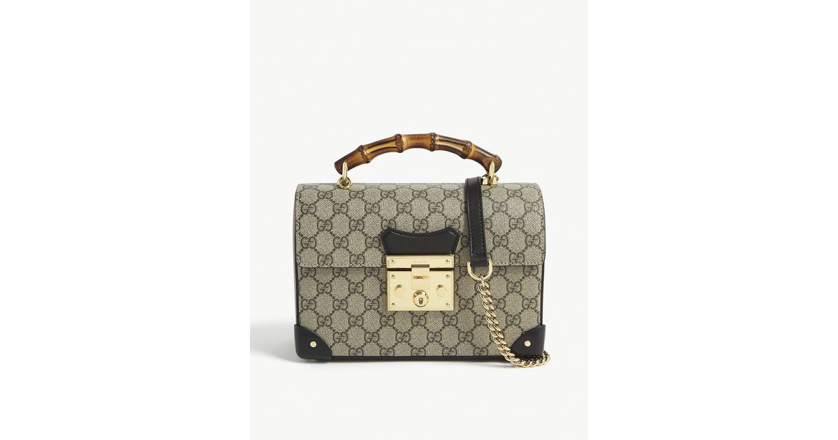 gucci padlock small bamboo shoulder bag