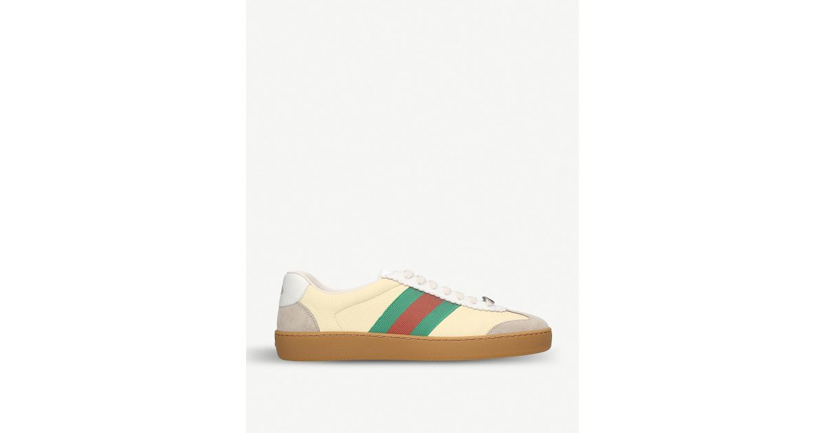 g74 leather sneaker with web