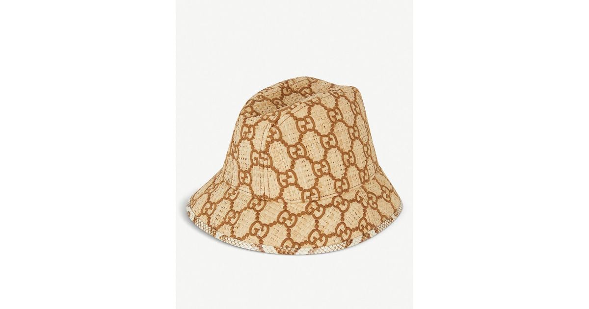 gucci straw bucket hat