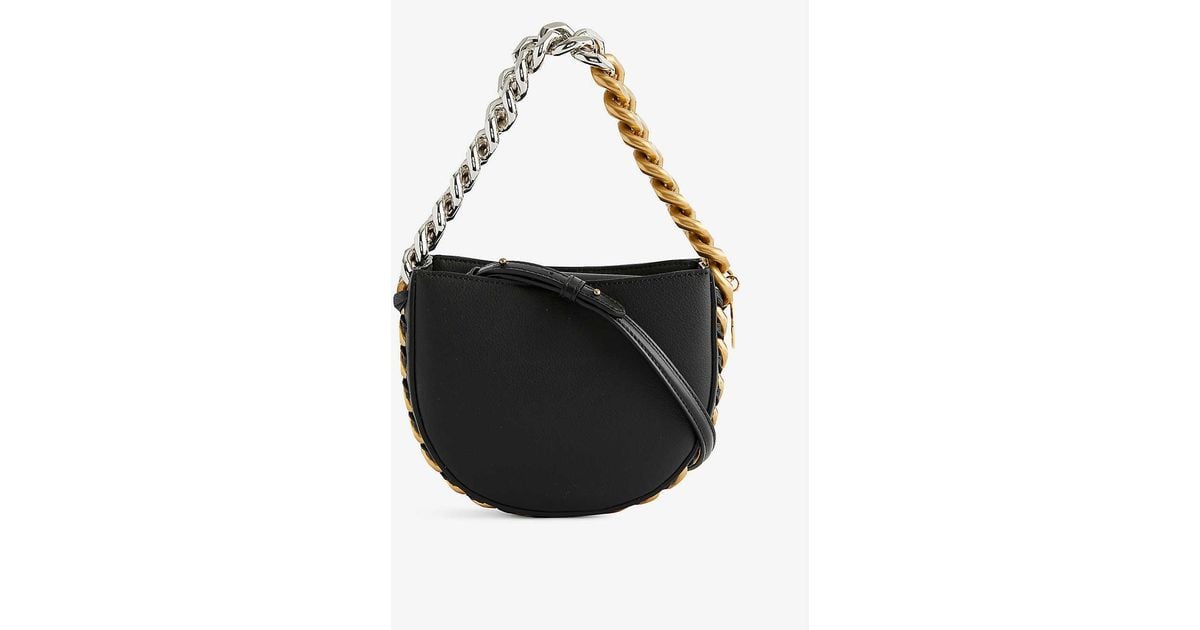 Stella McCartney Mylo Frayme Vegan Leather Shoulder Bag in Black | Lyst