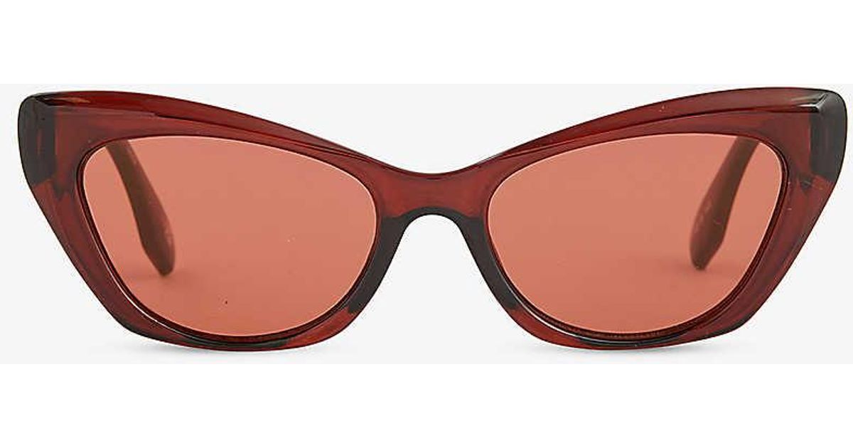 Le Specs Eye Trash Cateye Frame Acetate Sunglasses in Pink Lyst UK
