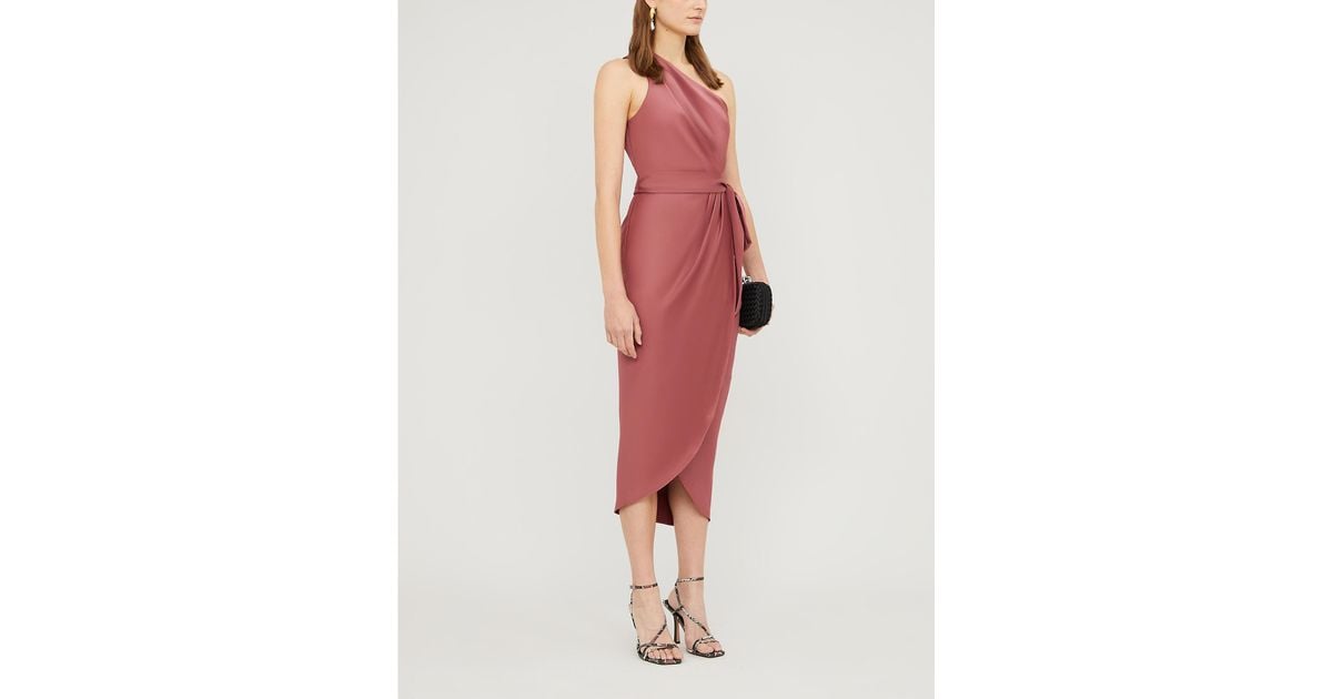 ted baker pink dress one shoulder Ted Baker- PINATA- One Shoulder Asymmetric Hem Dress- Bright Pink-  Sz4=US12- NWT