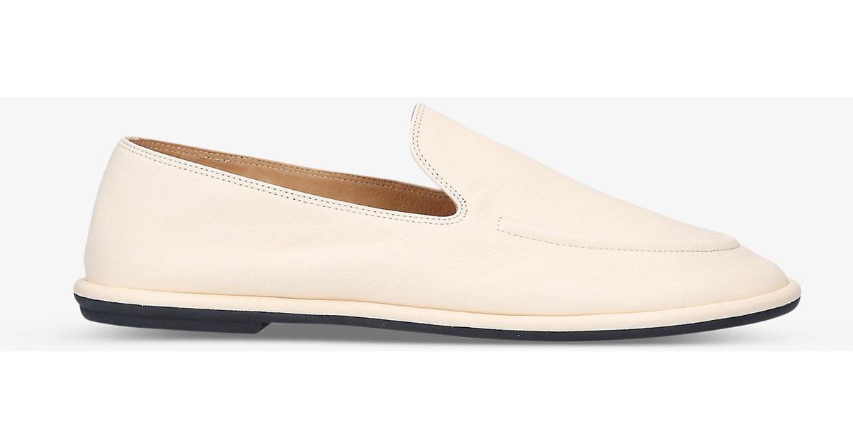 The Row Canal Slipon Leather Loafers Lyst Canada