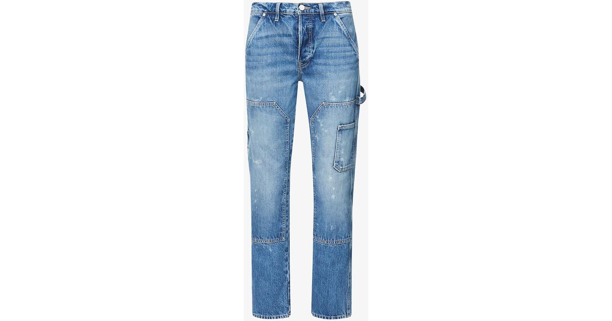 FRAME Denim Le Slouch Regular-fit High-rise Straight-leg Jeans in Blue ...