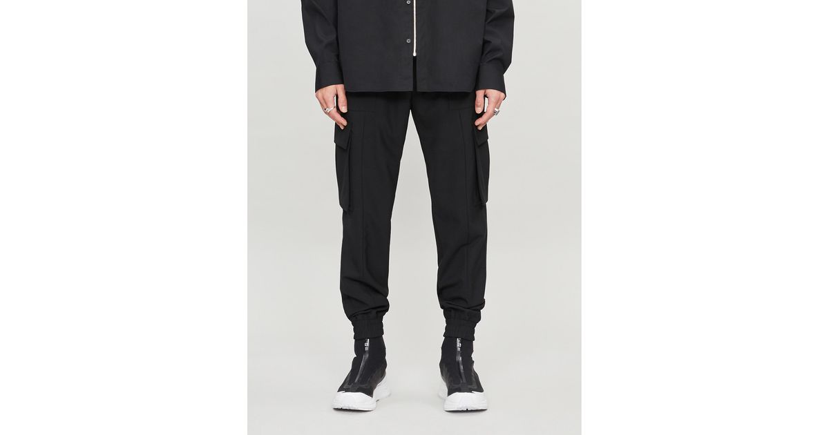 Juun.J Wool Relaxed-fit Woven Cargo Trousers in Black for Men - Lyst