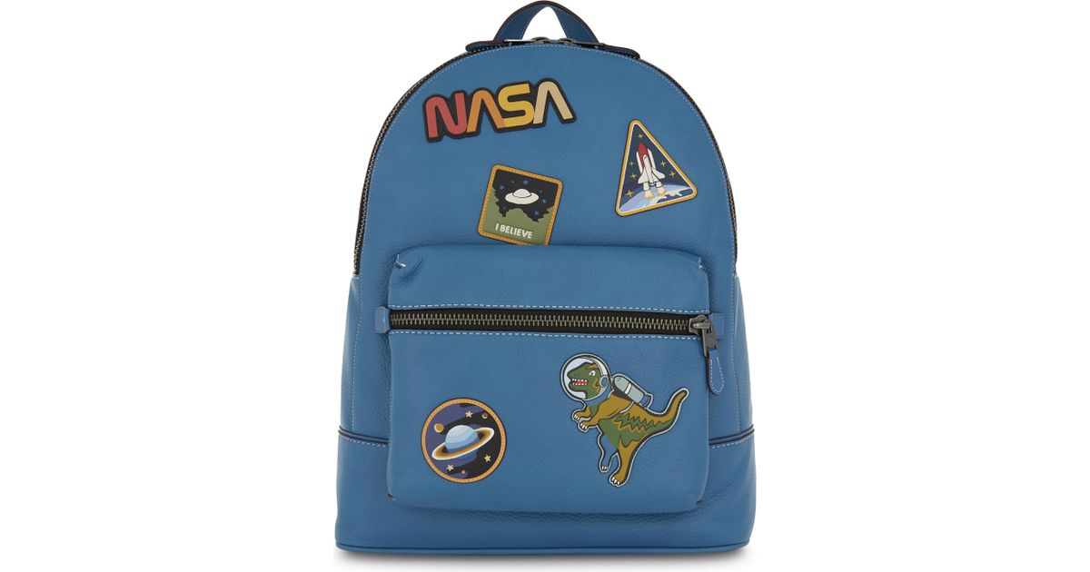 COACH Mens Blue Luxurious Nasa Space Leather Backpack for Men | Lyst