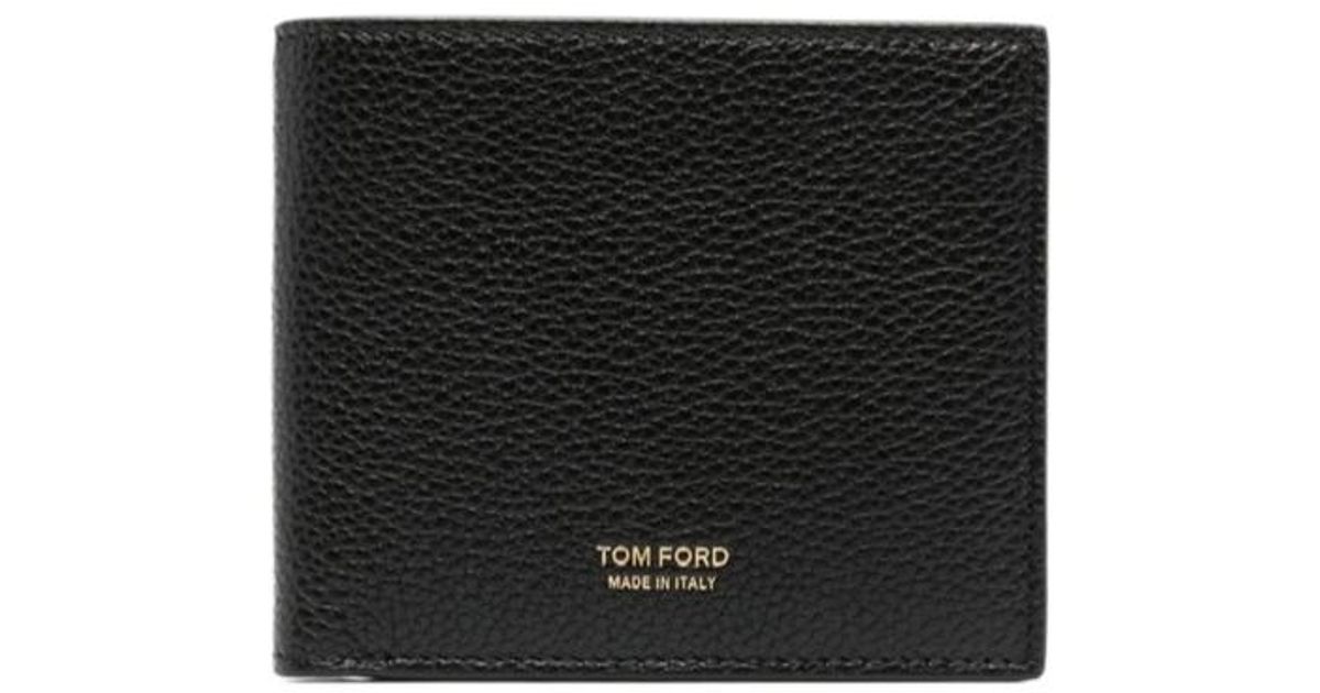 Wallet Ford Tom Ford Logo Bifold Leather Wallet in Black for Men | Lyst