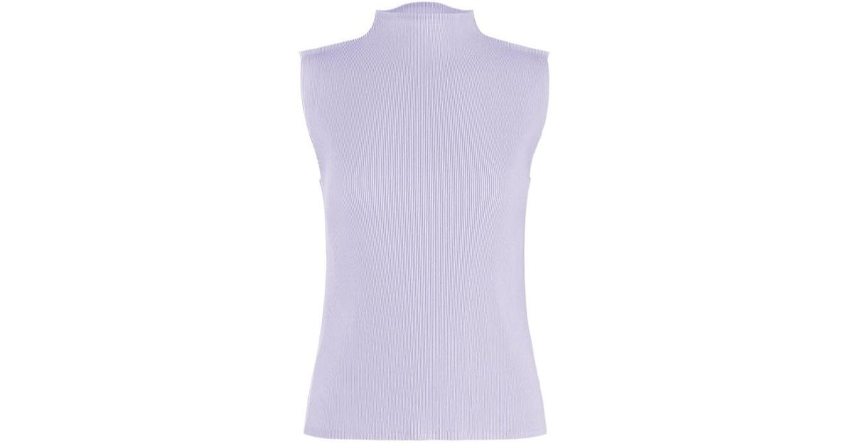 Pleats Please Issey Miyake Mist July Turtleneck Vest in Purple | Lyst