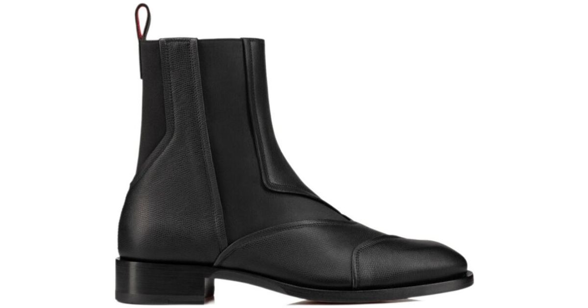 Christian Louboutin Black Boabi Leather Chelsea Boot CHRISTIAN LOUBOUTIN St Emilia Pyraclou studded leather  main image 4