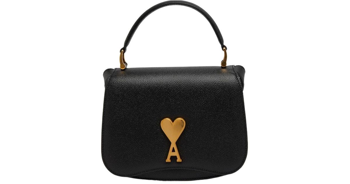 Ami Paris Logo, Letter, Logo Finish Shoulder Bag in Black | Lyst