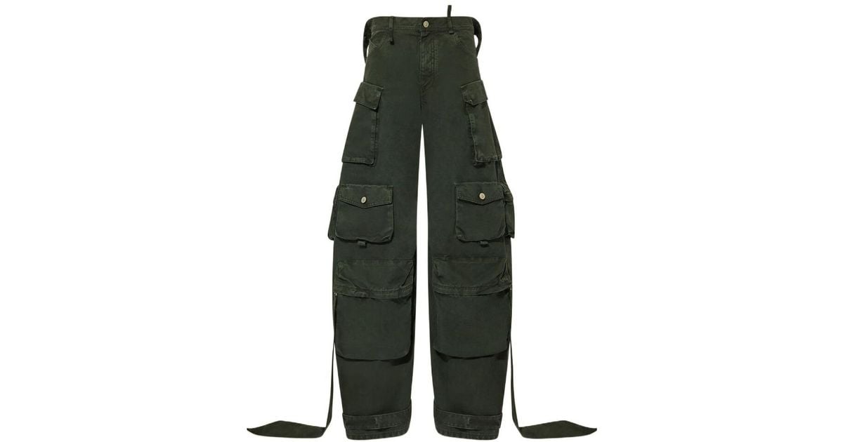 the-attico-the-cut-out-cargo-pants-in-green-lyst
