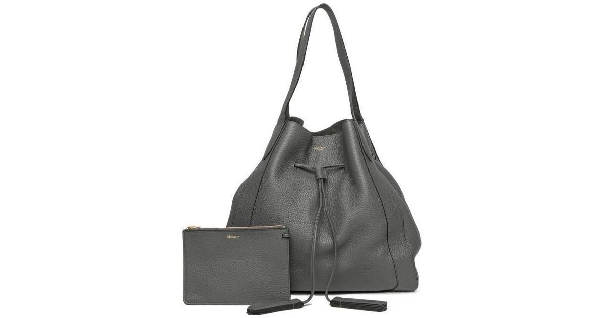 【MULBERRY】MILLIE DRAWSTRING BAG Mulberry Millie Drawstring Small Tote In Grey - 20% Off