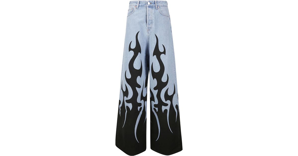 Vetements Fire Big Shape Jeans in Blue | Lyst