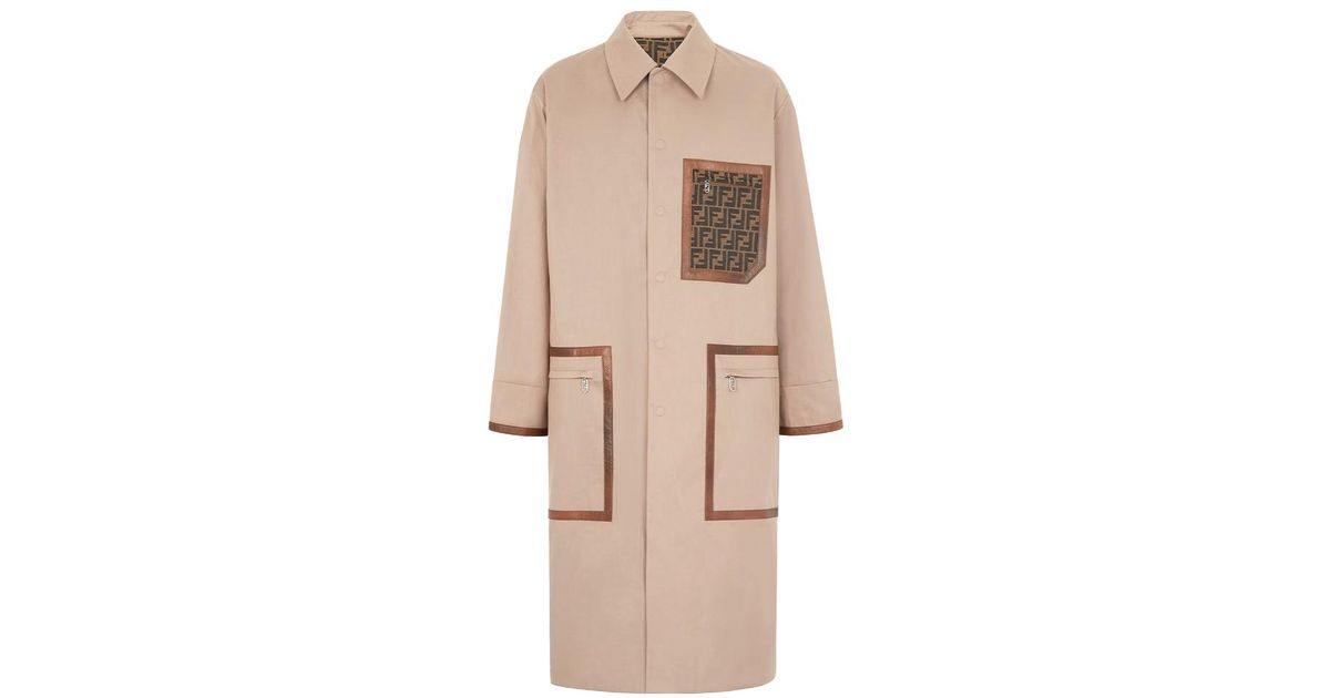 Fendi Men's Double Breasted Wool Felt Peacoat Grey
