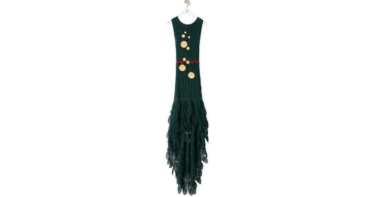 loewe crochet dress X Paula's Ibiza Sleeveless Embellished in Green Raffia bag Color:Silver Silver Formal Dresses | Evening Couture French Gown It features a crochet