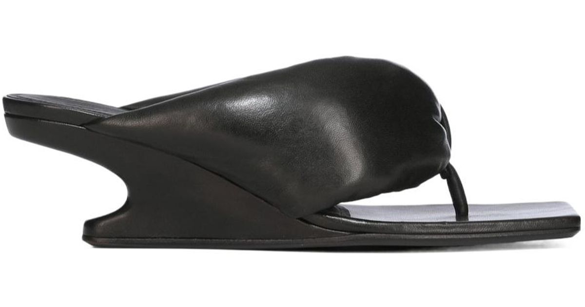 Rick Owens Square-Toe Thong Sandals in Black | Lyst