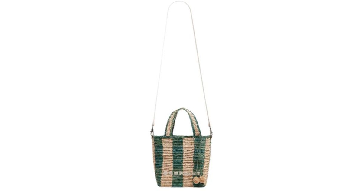 Bonpoint Striped Interwoven Tote Bag in Green | Lyst