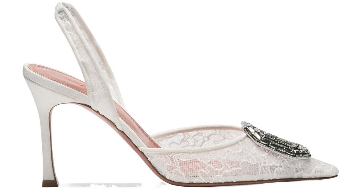 Amina Muaddi Multicolor Silk Stiletto Heel Sandals